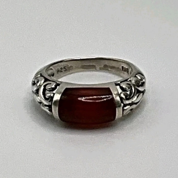 .925 SS Carnelian Filigree Ring size 8.75 - Picture 7 of 7